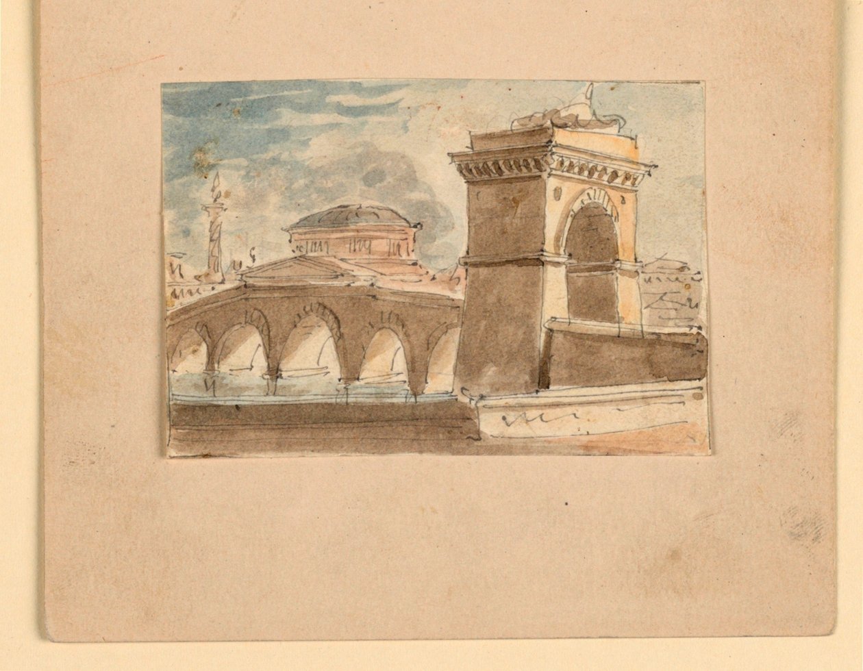 Stage Design, Bridge Across Water by Unknown artist
