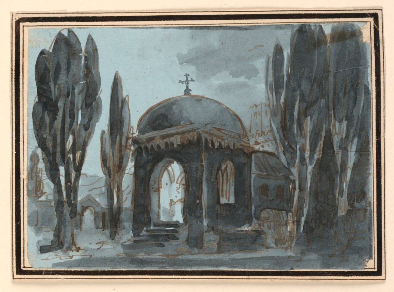 Stage Design, Chapel in Churchyard by Unknown artist