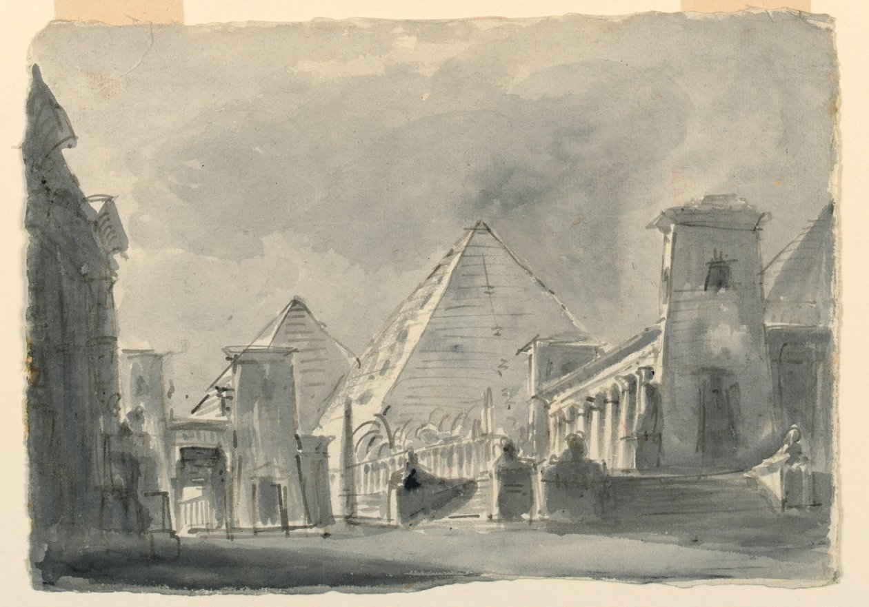 Stage Design, Group of Egyptian Buildings from the Exterior by Unknown artist