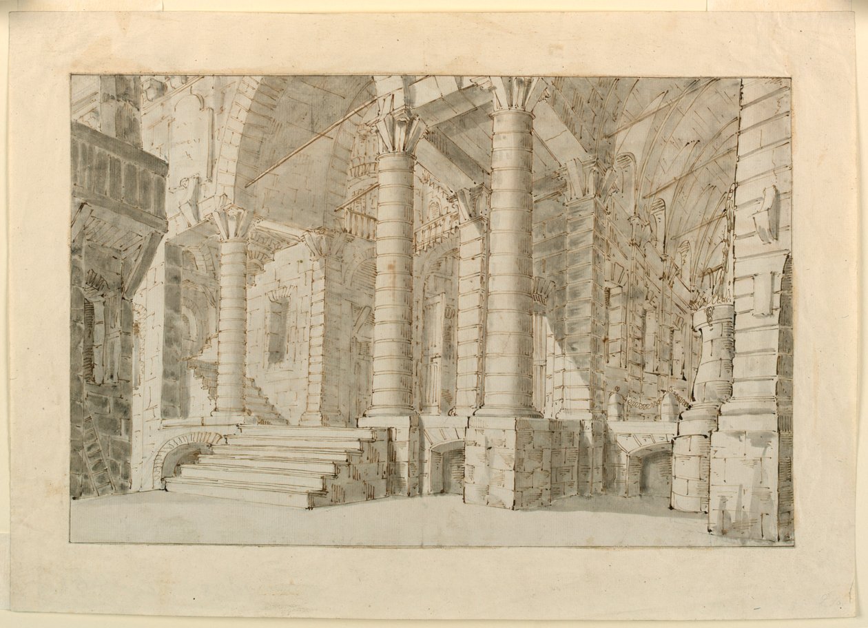 Stage Design, Interior of Prison by Unknown artist