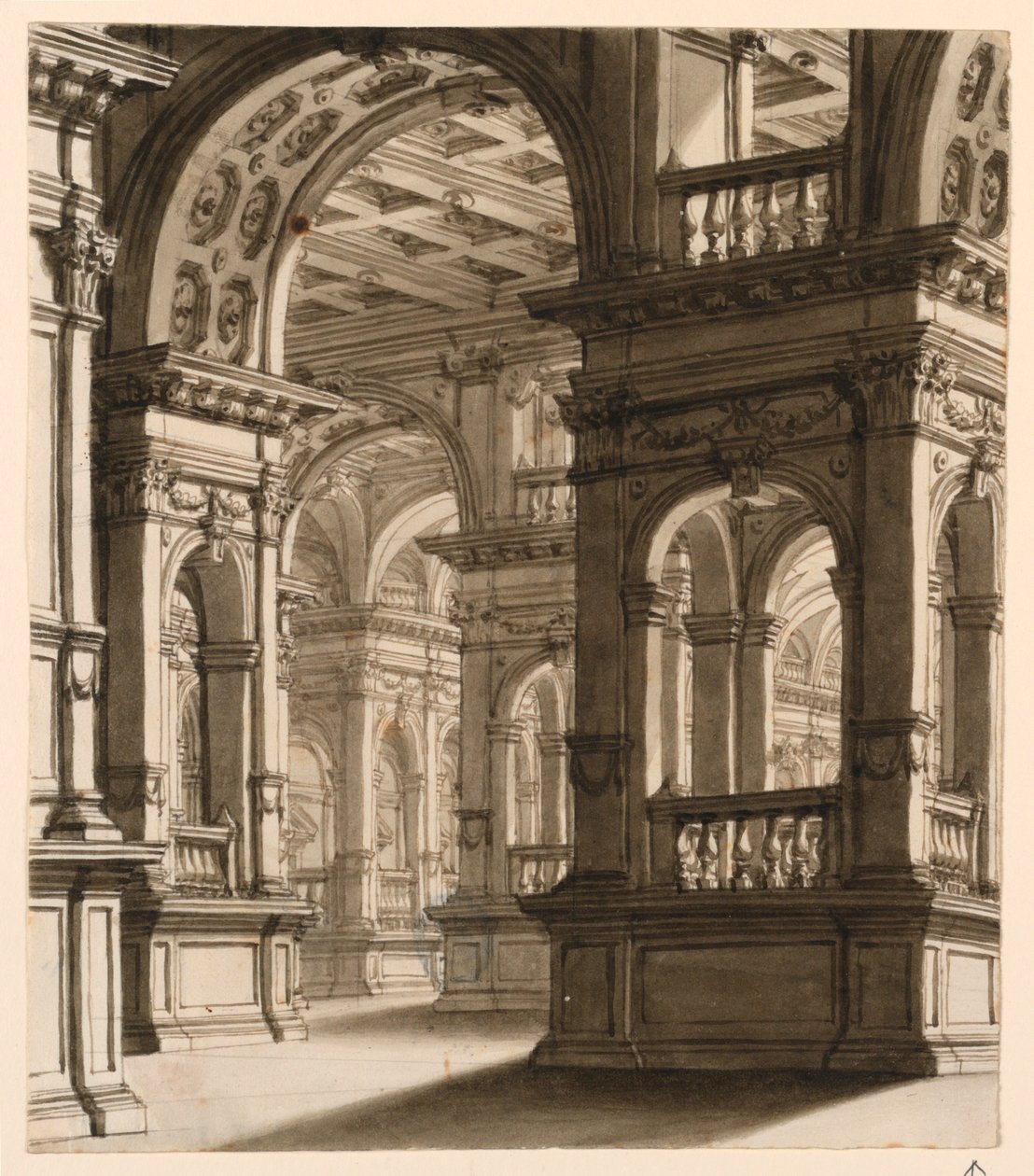 Stage Design, Interior of Renaissance Portico by Unknown artist