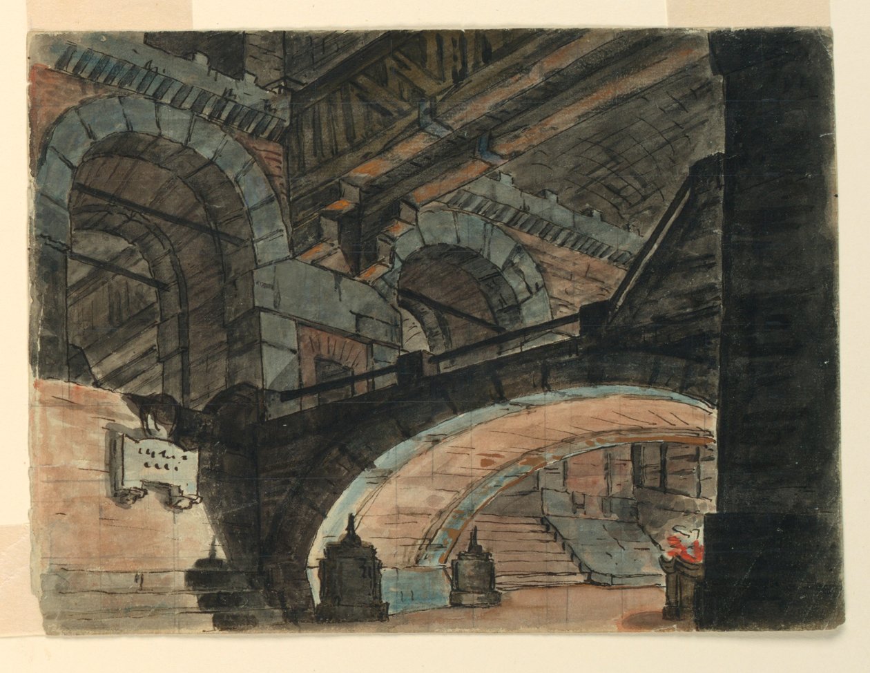 Stage Design, Interior of a Prison by Unknown artist