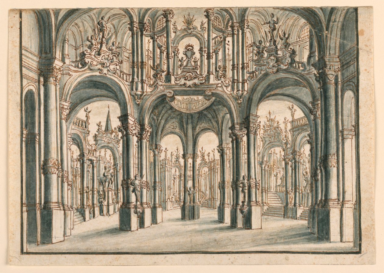 Stage Design, Open Palace Court by Unknown artist