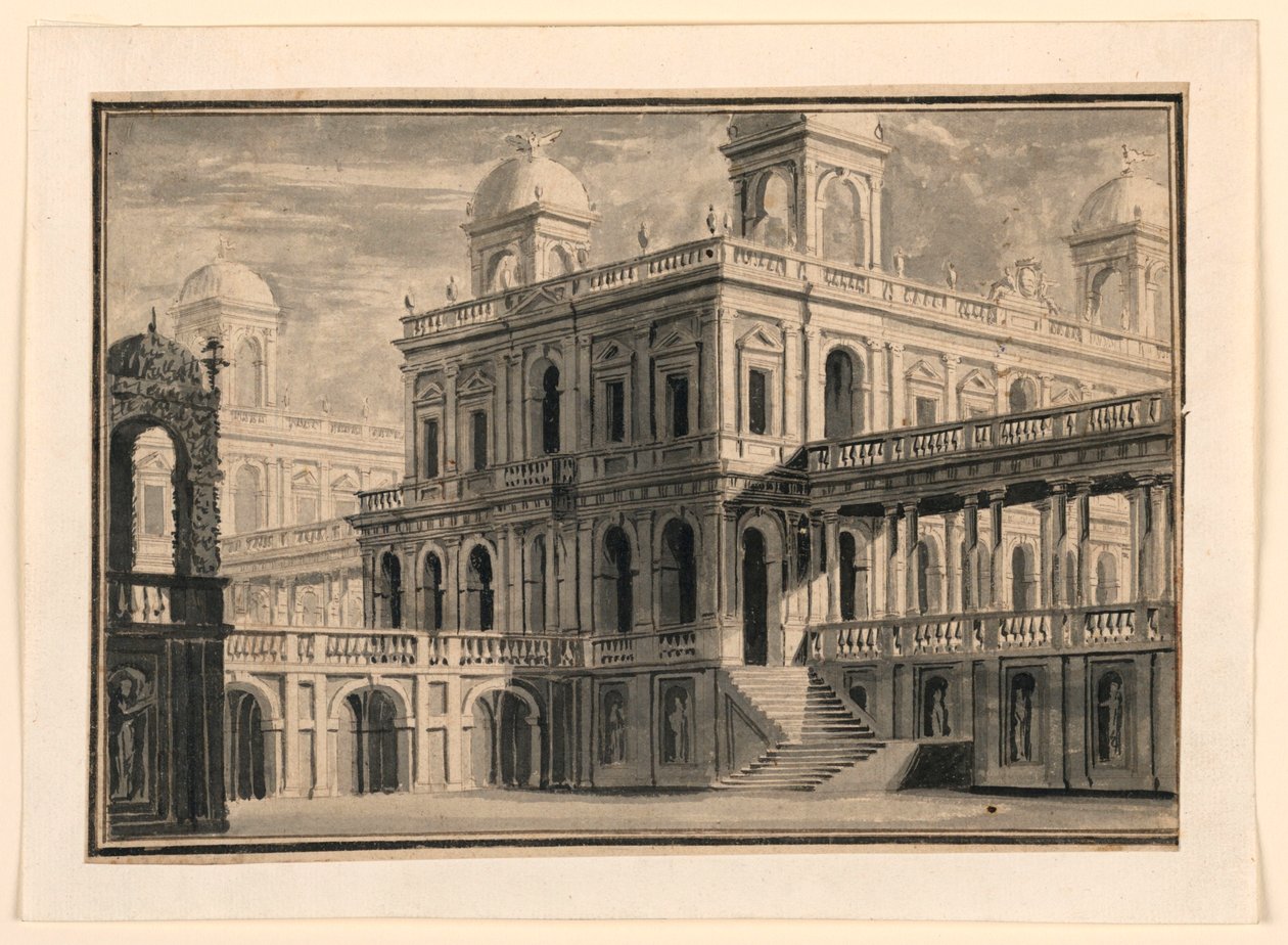 Stage Design, Palace and Porticoes from Outside by Unknown artist