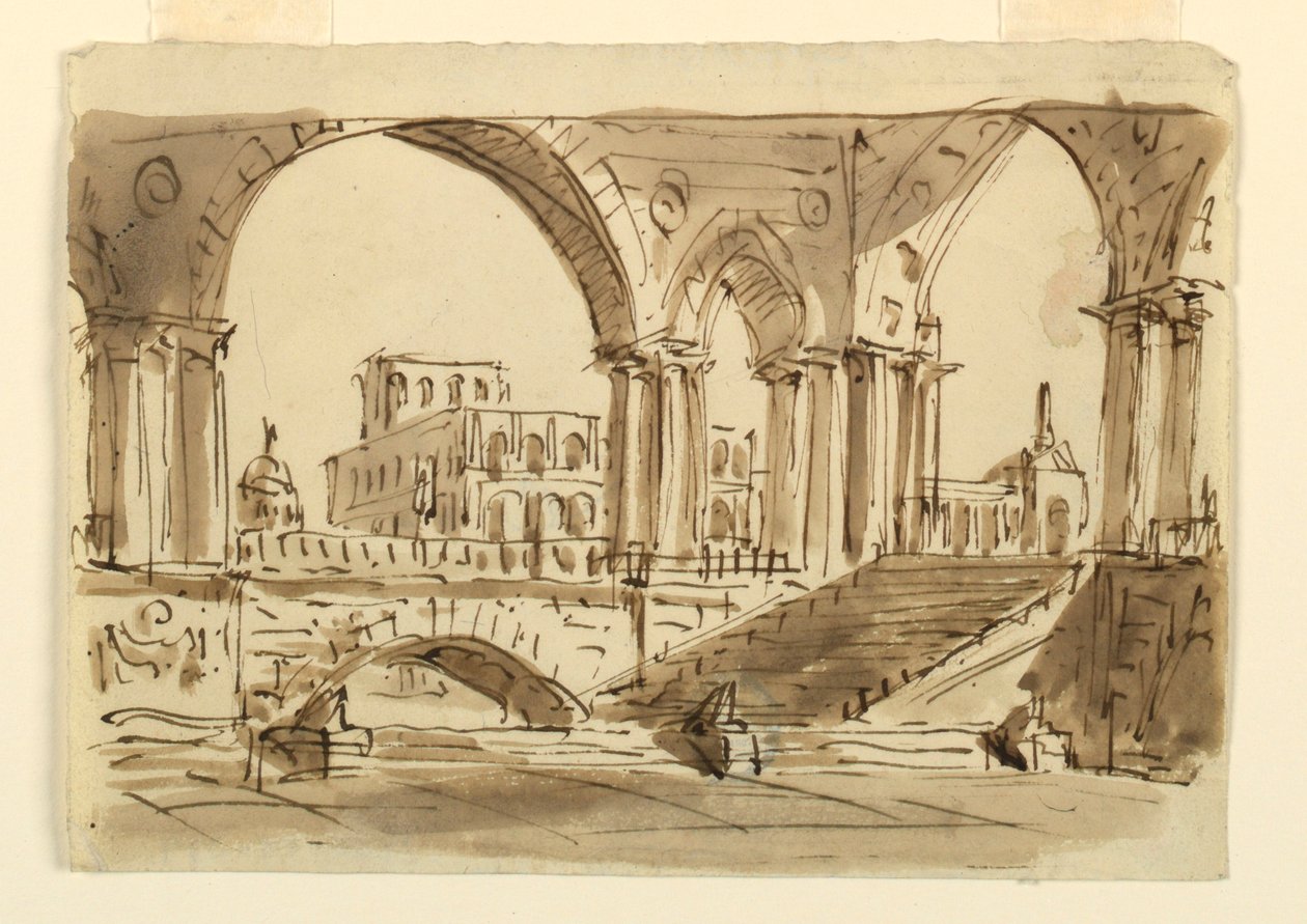 Stage Design, Portico and Stairs by Unknown artist
