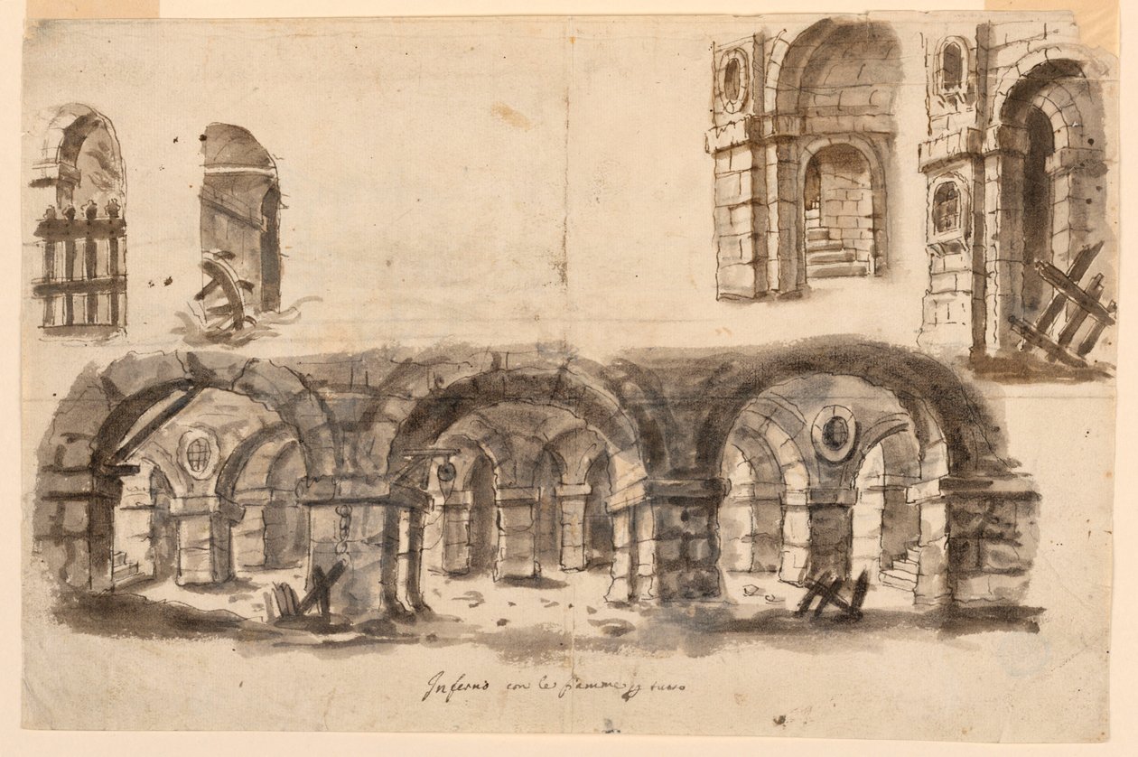 Stage Design, Prison Cellar by Unknown artist