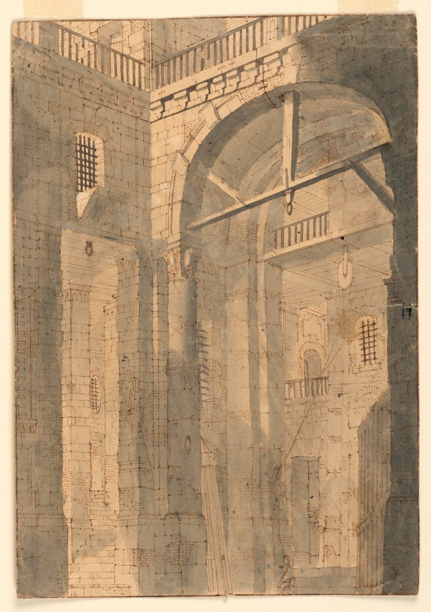 Stage Design, Prison Hall by Unknown artist