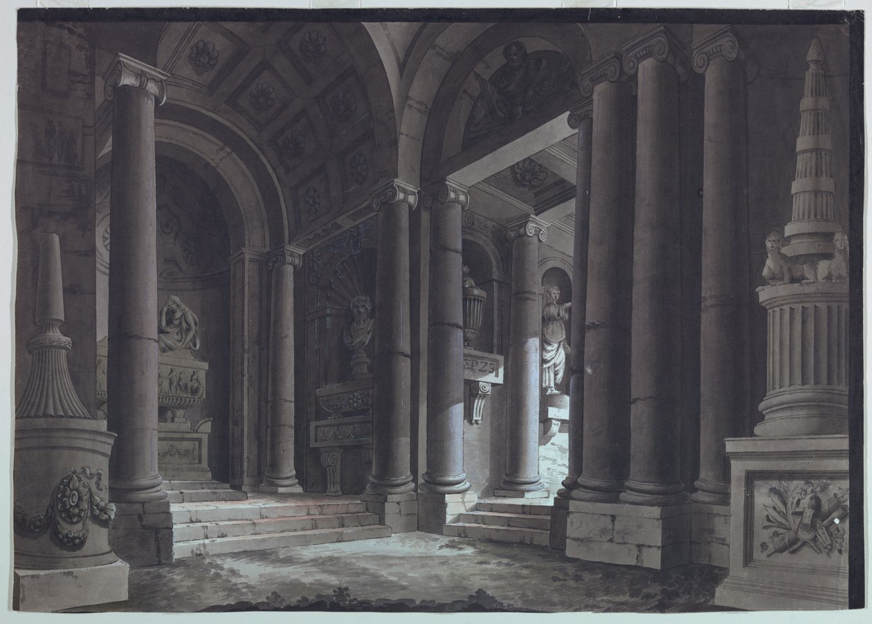 Stage Design, Sepulchral Hall by Unknown artist