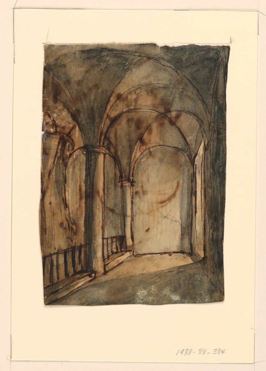 Stage Design, Vaulted Church Interior by Unknown artist