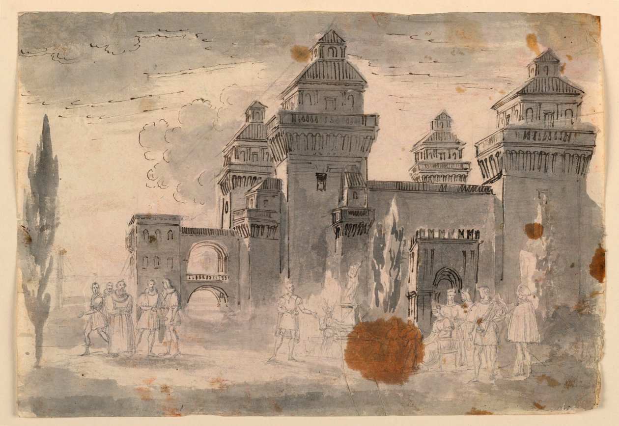 Stage Design, View of Castle by Unknown artist