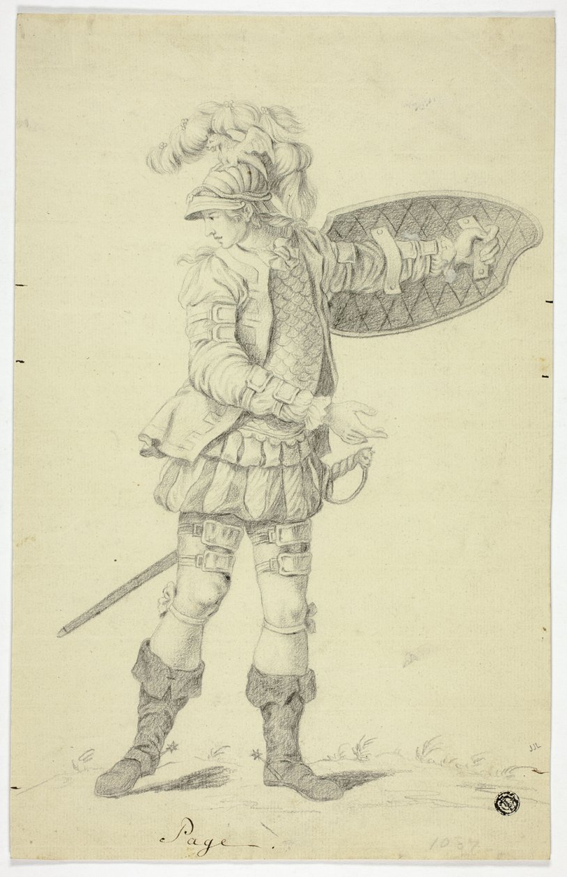 Standing Page with Shield and Sword by Unknown artist