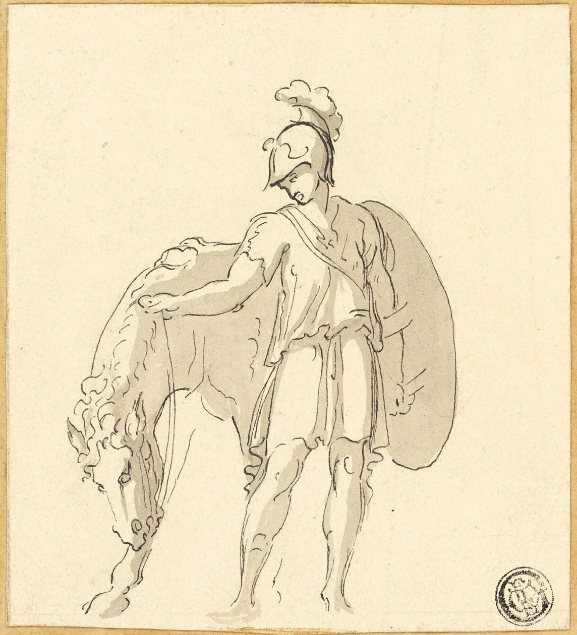 Standing Warrior and Horse by Unknown artist