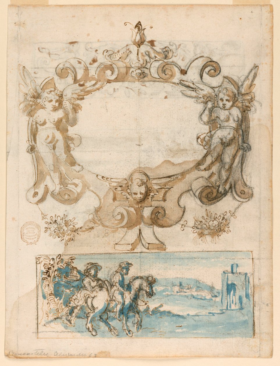 Strapwork Design and Landscape by Unknown artist