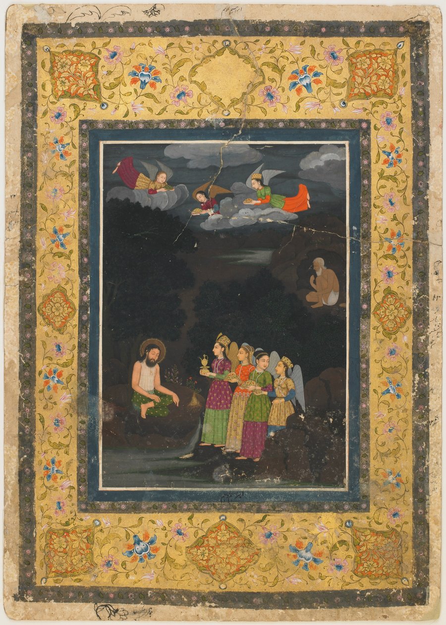 Sultan Ibrahim ibn Adham of Balkh visited by angels by Unknown artist