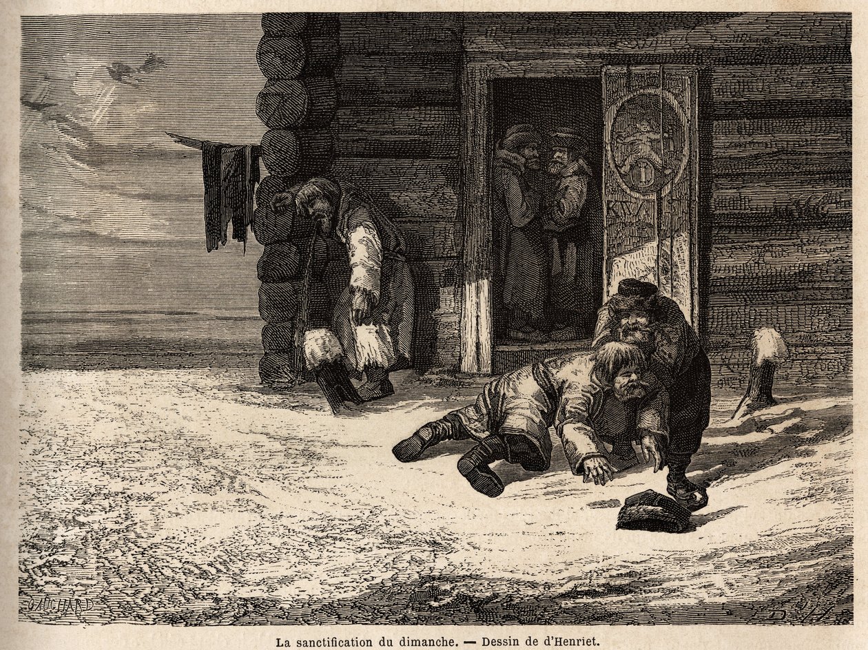 Sunday sanctification has cumin liquor, Dorpat workers by Unknown artist