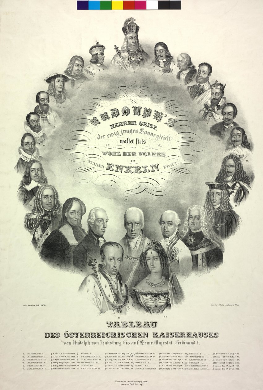 Tableau of the Austrian imperial family of Rudolf of Habsburg by Unknown artist