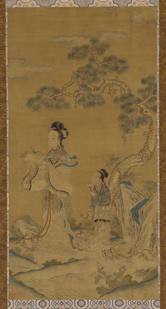 Tapestry: A Daoist Female Immortal and Attendant Under a Pine by Unknown artist
