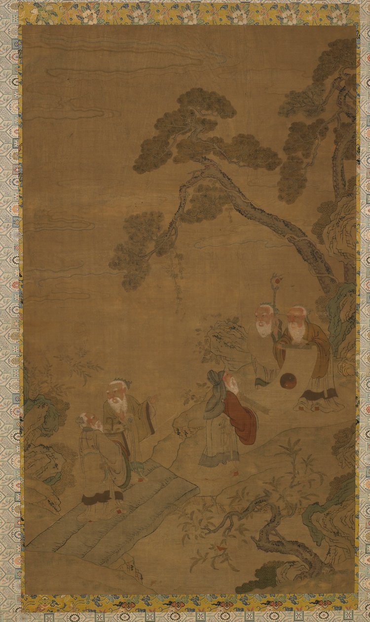 Tapestry: Five Sages in a Garden Under Pines by Unknown artist