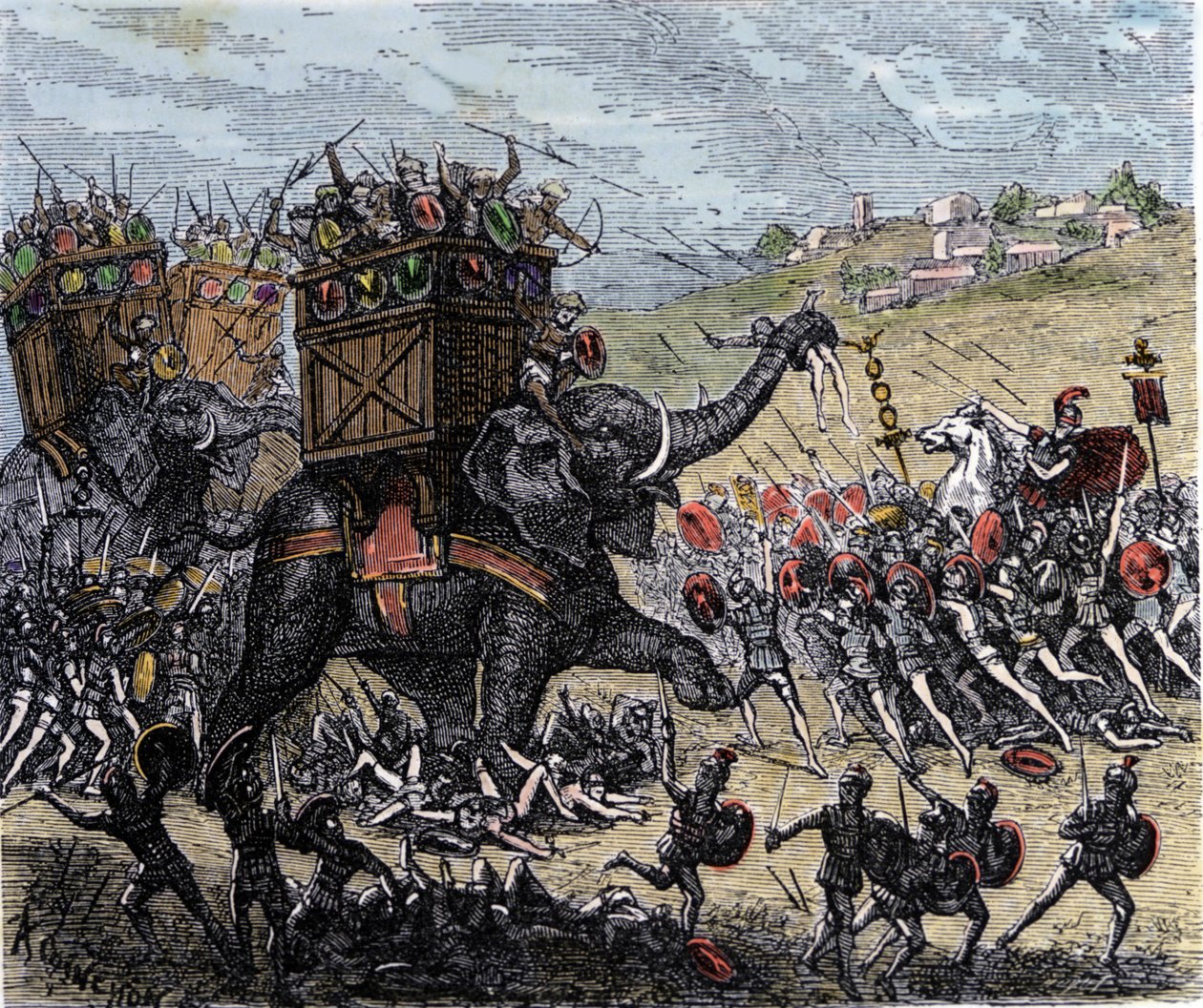 The Battle of Zama (Africa, Second Punic War, 202 BC) won by Scipio the African over the troops of Hannibal Barca by Unknown artist
