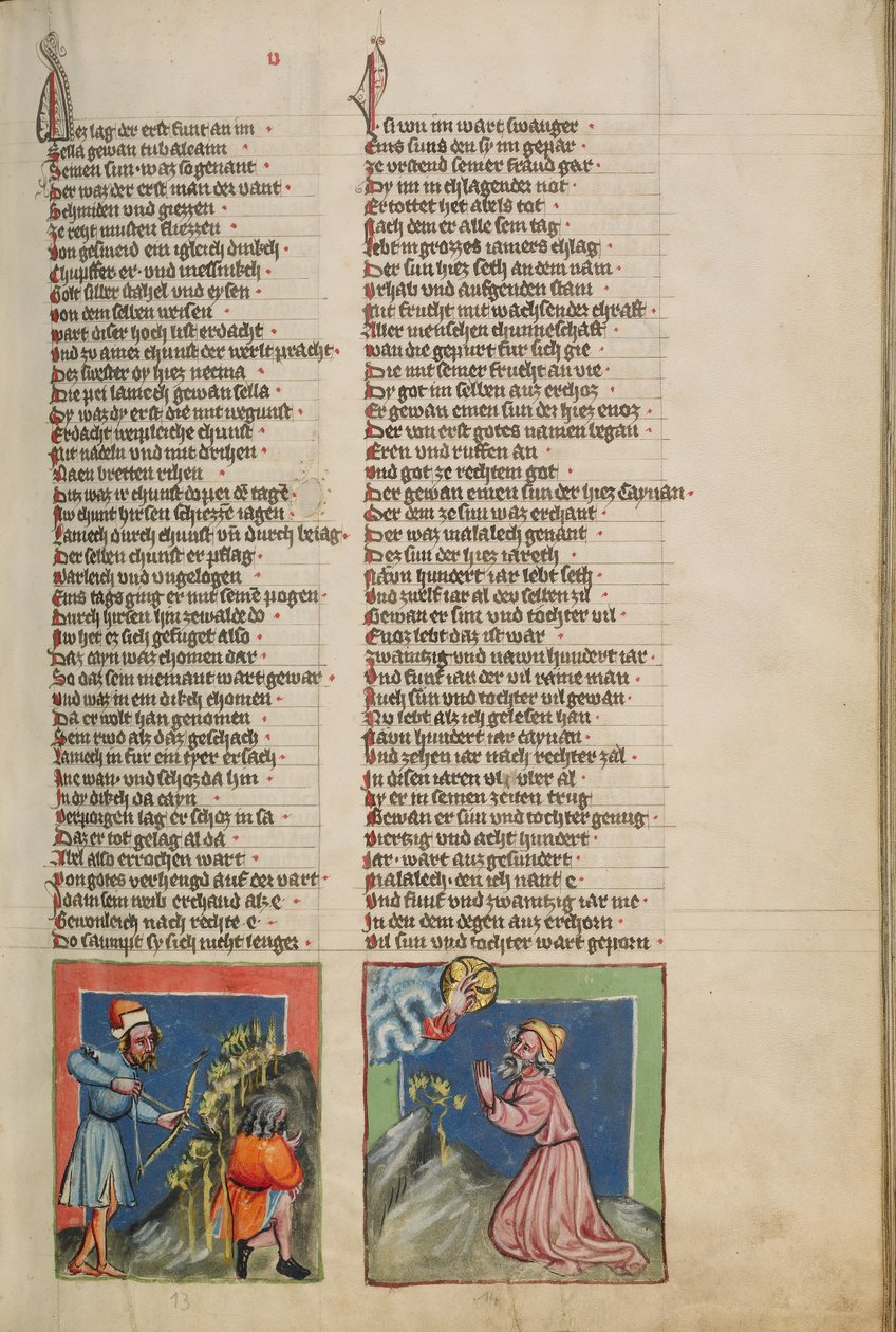 The Blindman Lamech Kills Cain; Enoch Before God by Unknown artist