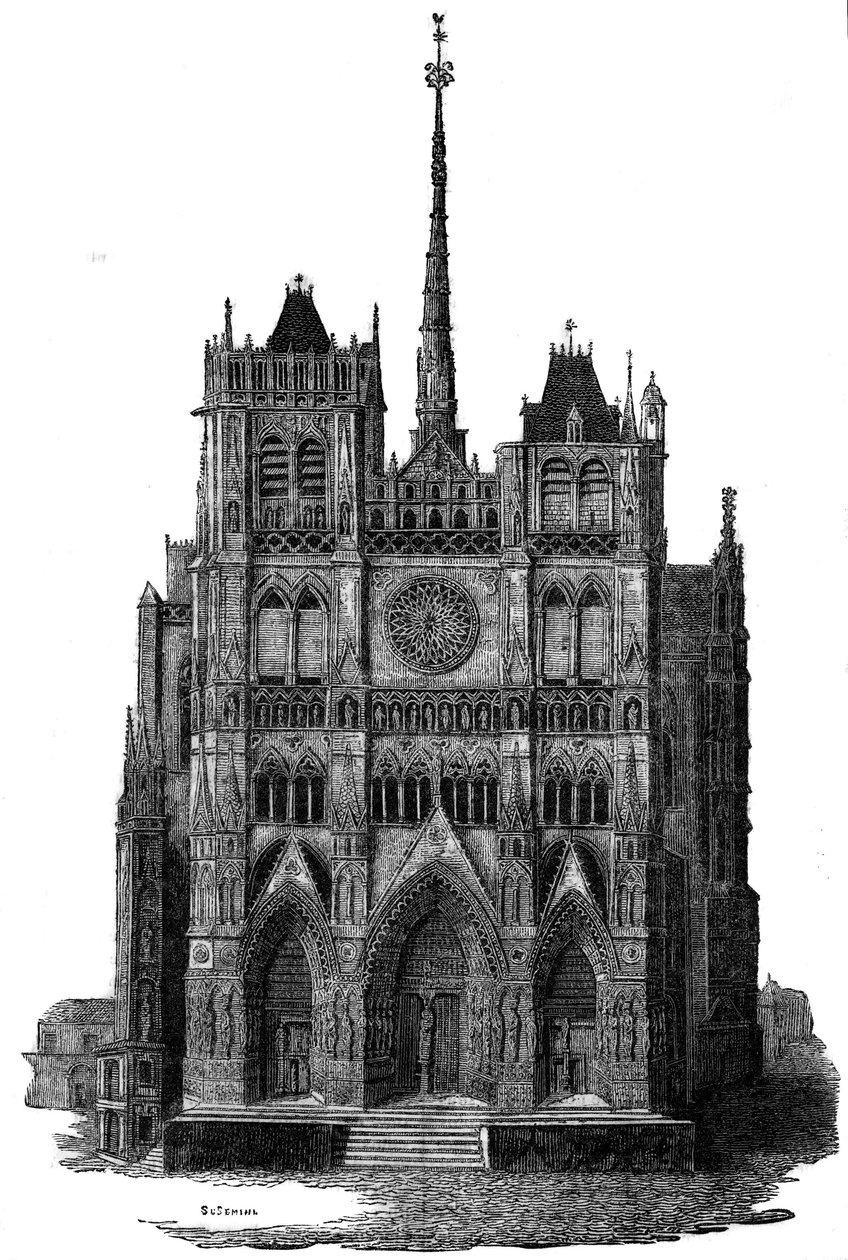 The Cathedral of Amiens in the 19th century by Unknown artist