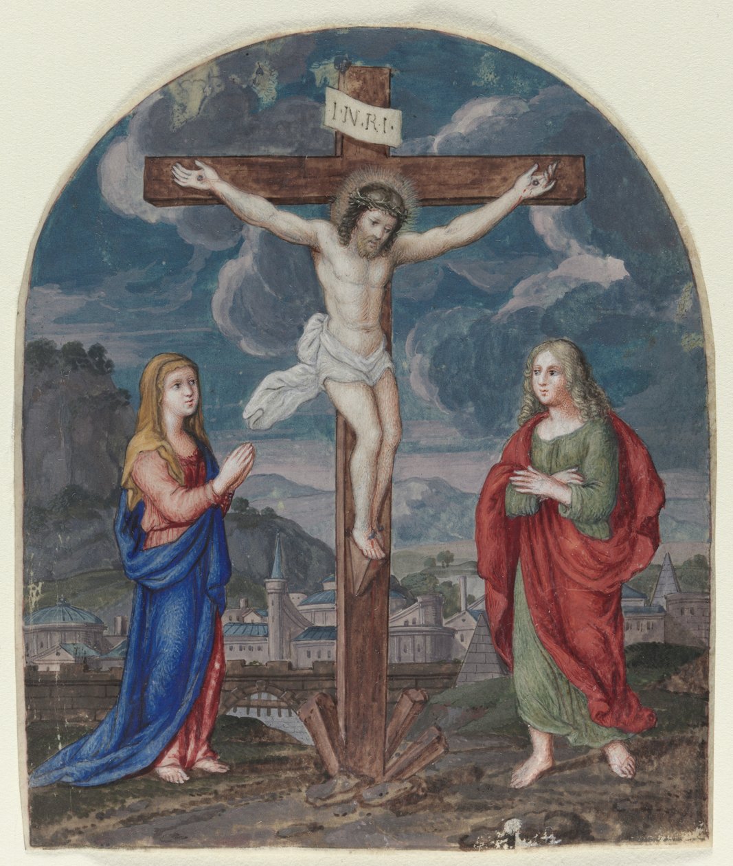 The Crucifixion: Miniature Excised from a Prayer Book by Unknown artist