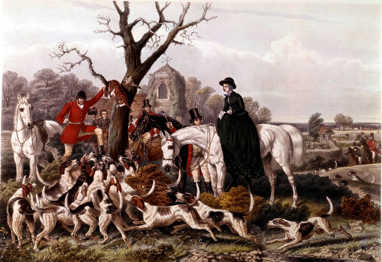 The Fox Hunt. Engraving by John Frederick Herring by Unknown artist