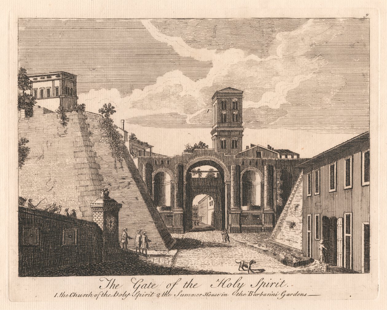 The Gate of the Holy Spirit: 1. the Church of the Holy Spirit 2. the Summer House in the Barbarini Gardens by Unknown artist