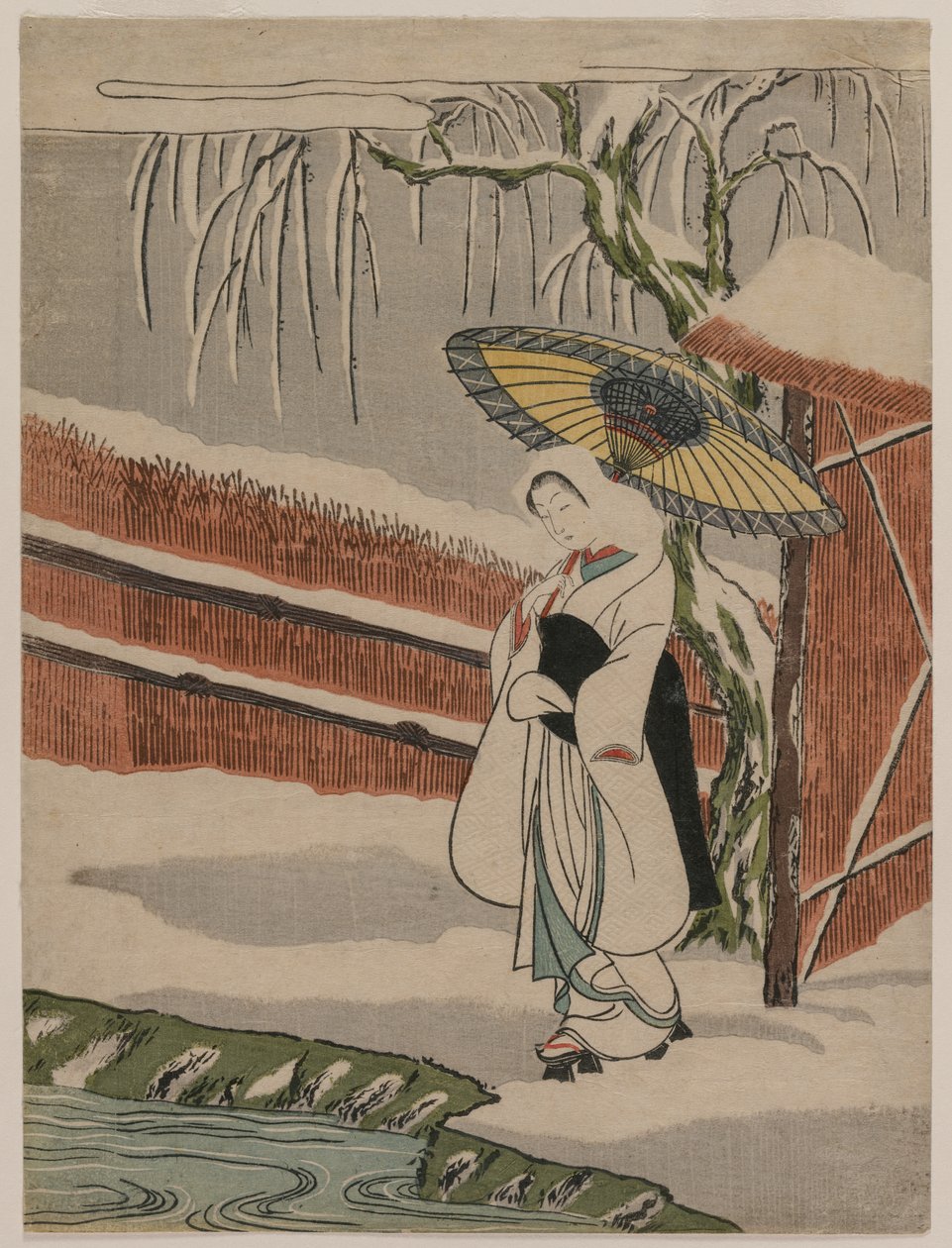 The Heron Maiden Standing Beneath a Willow Tree by Unknown artist
