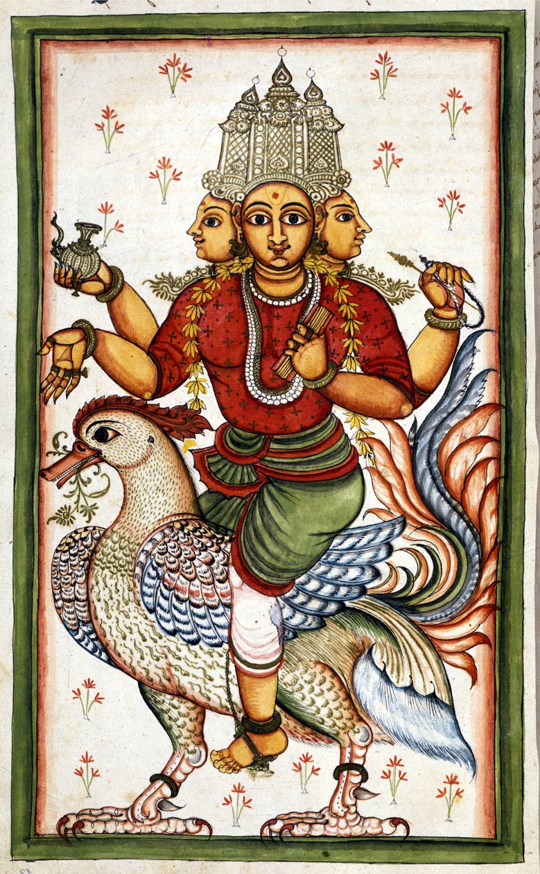 The Hindu deity Brahma, from the manuscript 