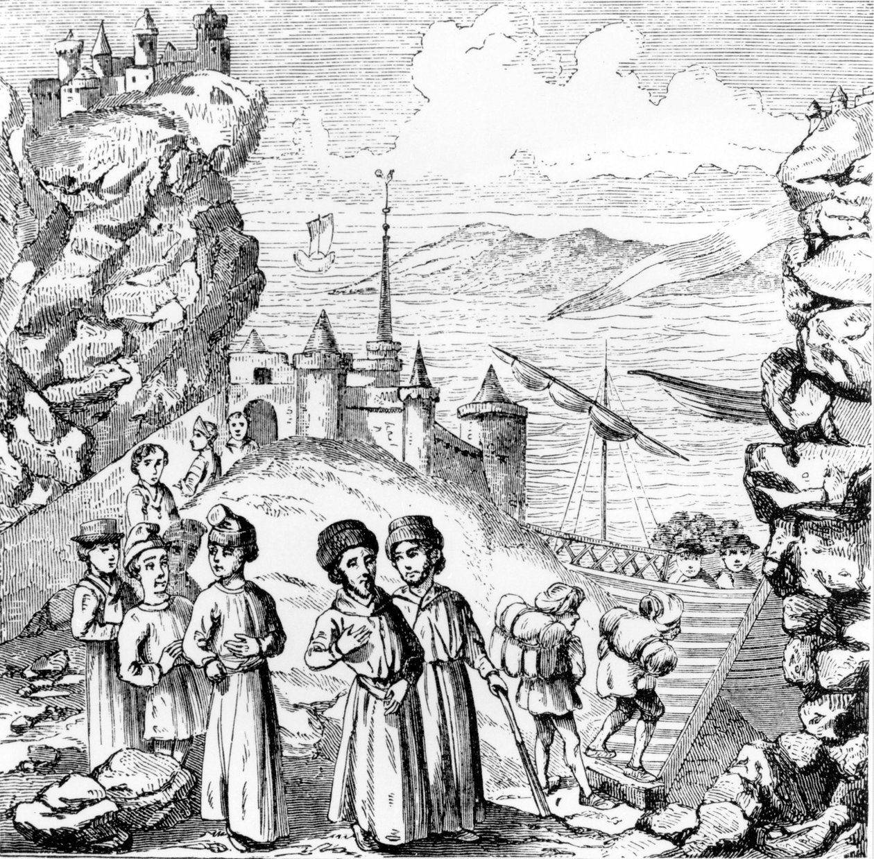 The Jews expelled from Spain (reproduction of an engraving from the early 17th century) by Unknown artist