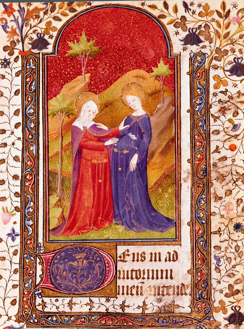 The Visitation. Miniature from the Book of Hours of Isabella of Castile (1451-1504) 15th century. Seville, Biblioteca Colombina by Unknown artist