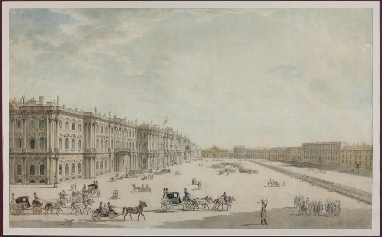 The Palace Square in Saint Petersburg by Unknown artist