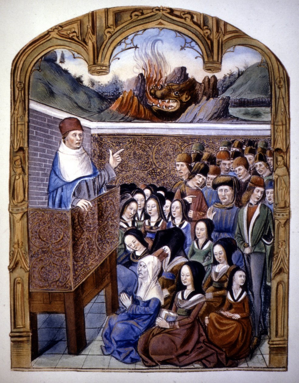 The Sermon: the 12 dangers of hell. 15th century manuscript by Unknown artist