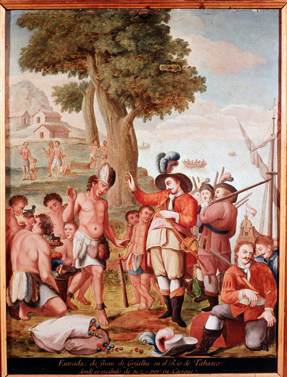The Spanish conquistador Juan de Grijalva (1489-1527) disembarks in Tabasco, Mexico in 1518 by Unknown artist