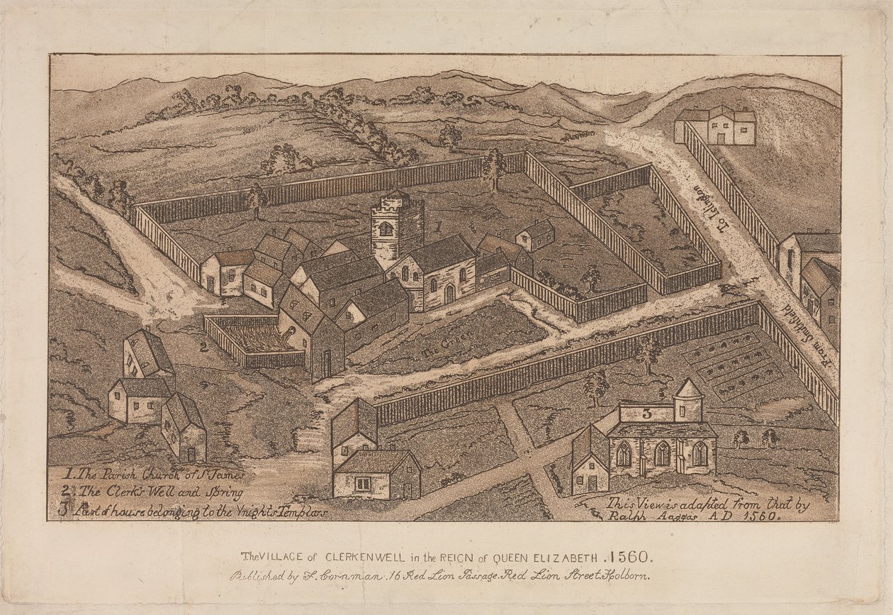 The Village of Clerkenwell in the Reign of Queen Elizabeth, 1560 by Unknown artist