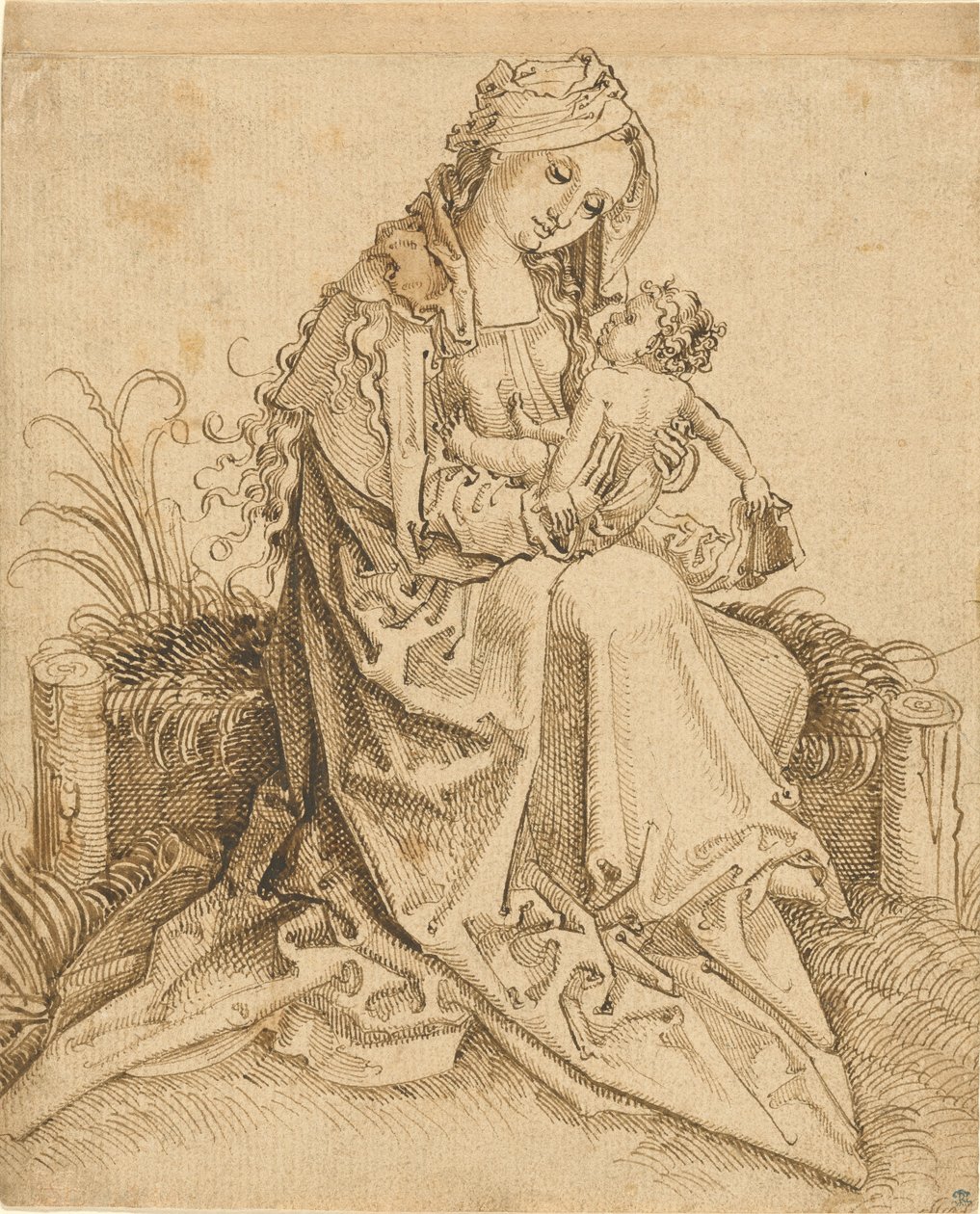 The Virgin and Child on a Grassy Bench by Unknown artist