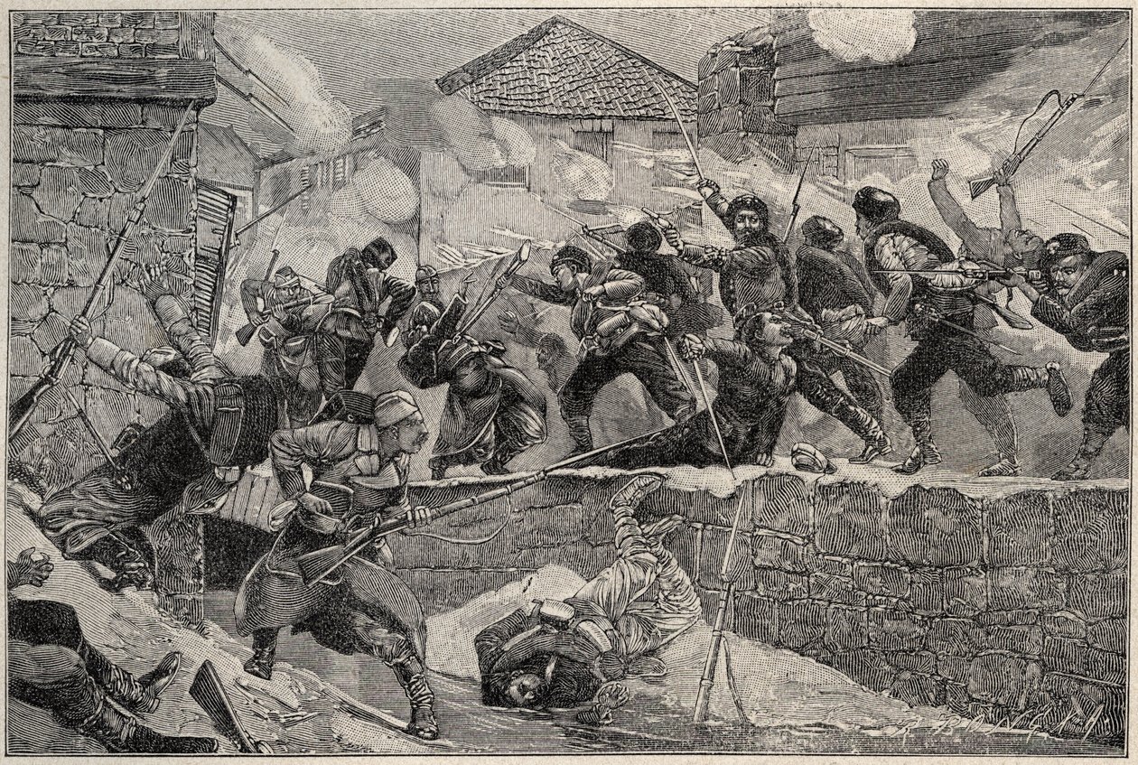 The War between Serbia and Bulgaria, Serbo-Bulgarian War 1885 - Battle of Pirot, 27.11.1885 by Unknown artist