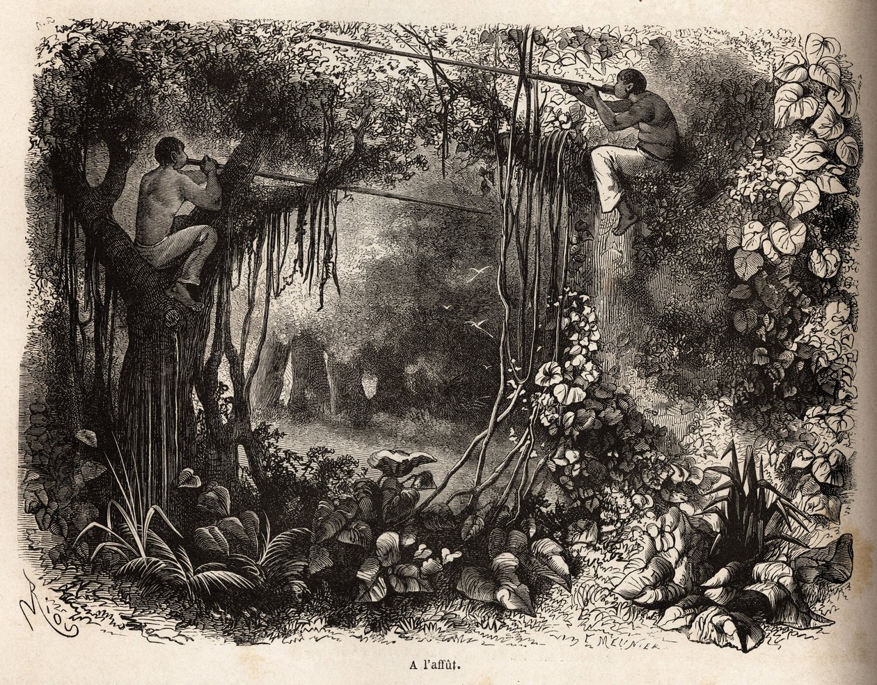 The Yahua Indians of Peru on the lookout for game by Unknown artist