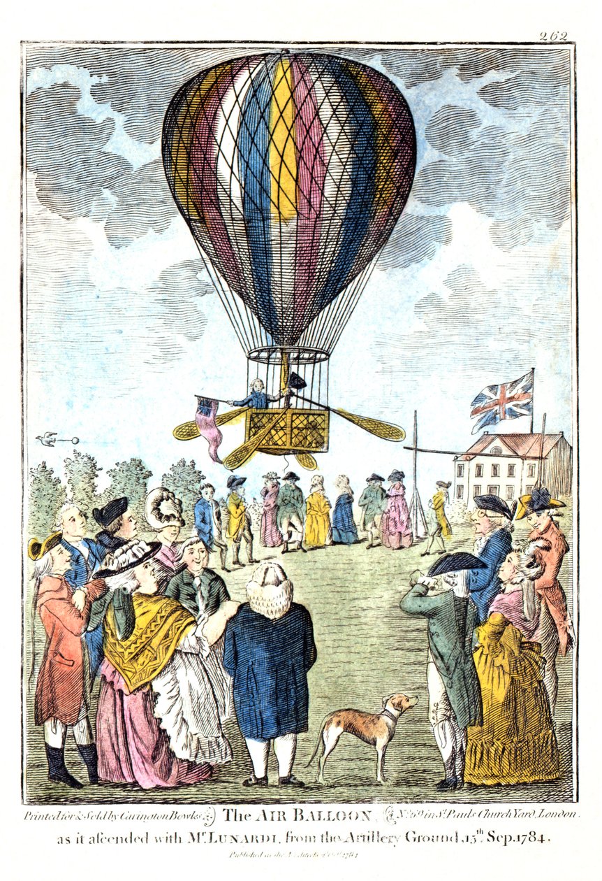 The air balloon as it ascended with Mr Lunardi from the artillery ground, 15th September, 1784 by Unknown artist