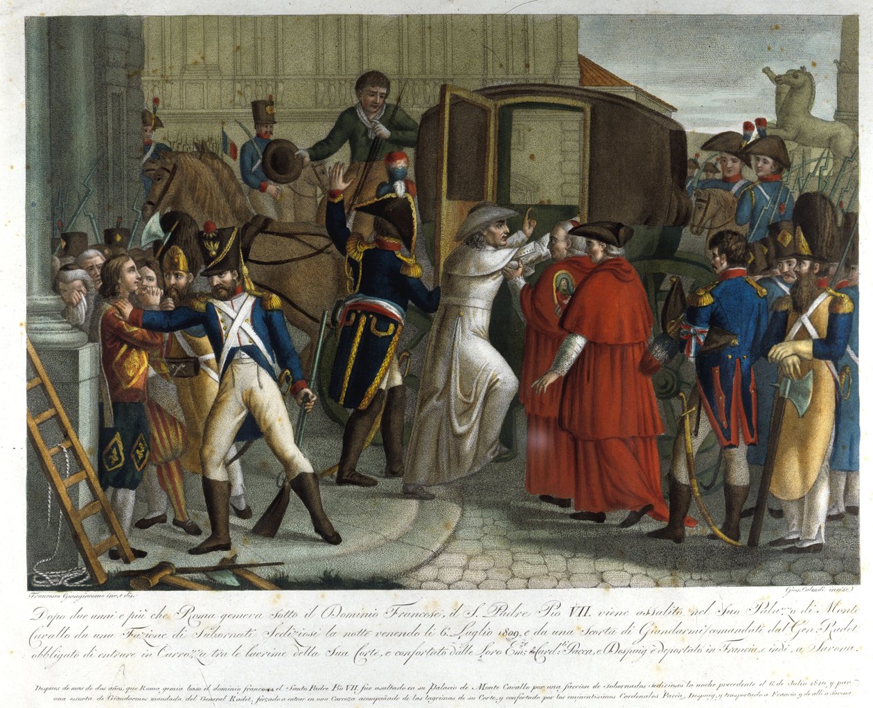 The arrest of Pius VII in Savona in 1809. by Unknown artist