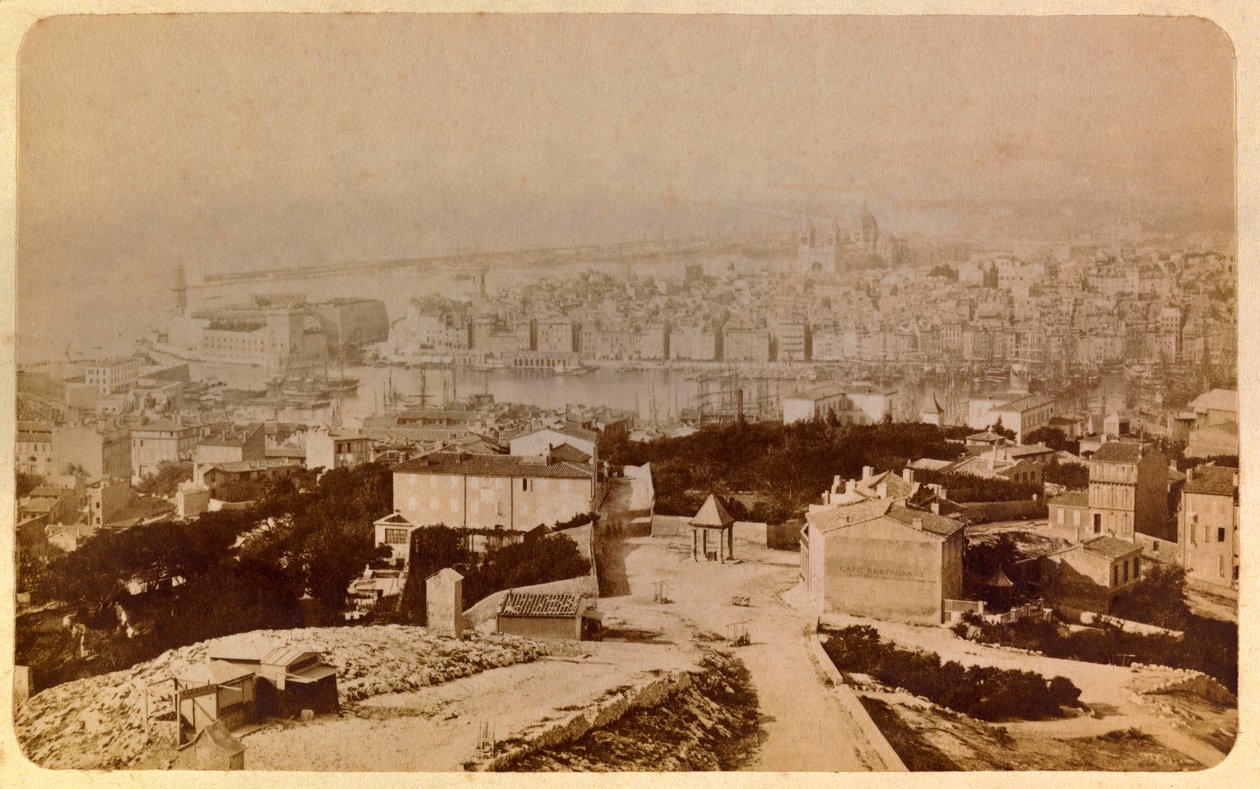 The City of Marseille and Its Surroundings, General View Taken from Notre Dame de la Garde, 1885-1890, Private Collection by Unknown artist