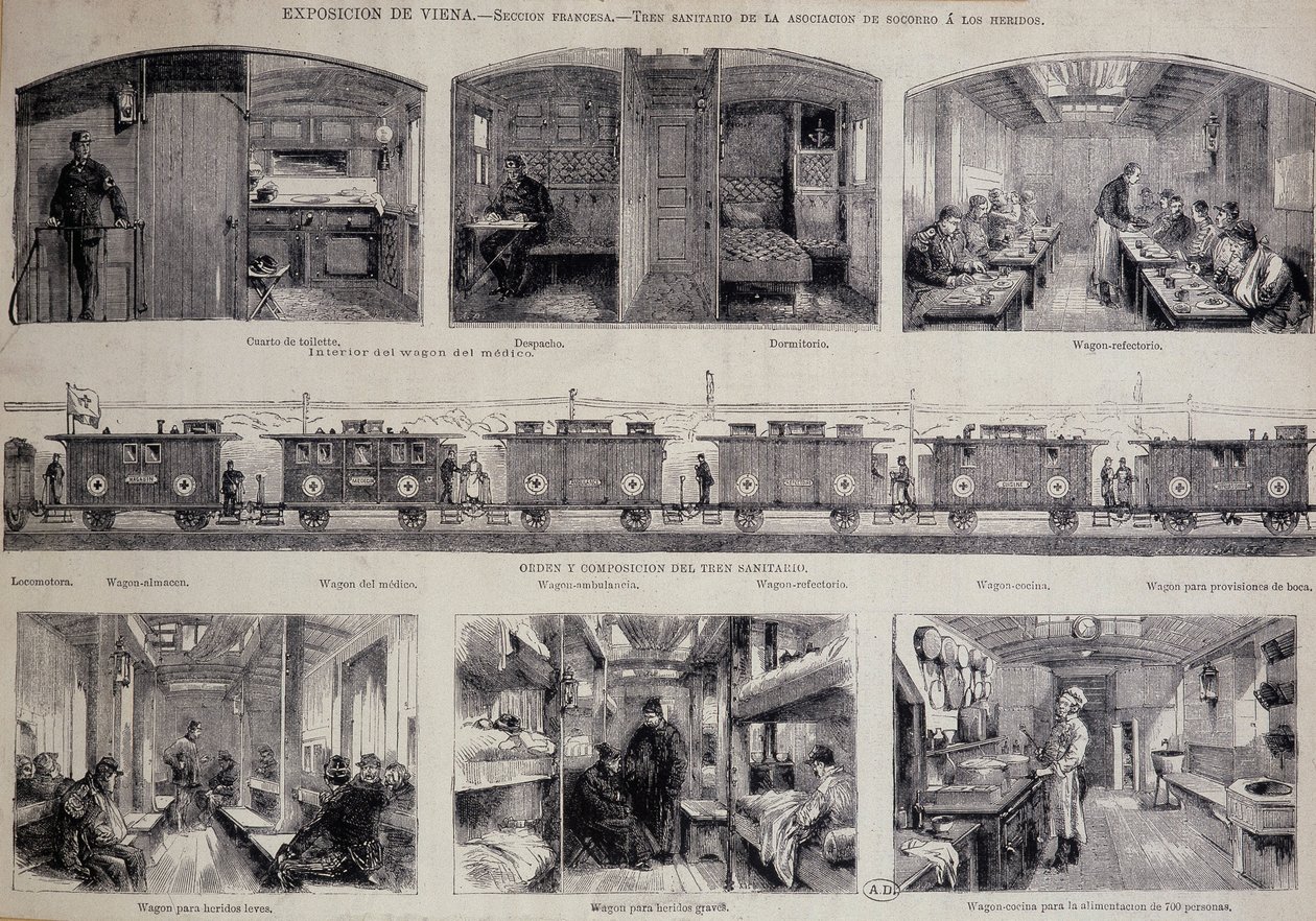 The Different Compartments of a Sanitary Train by Unknown artist
