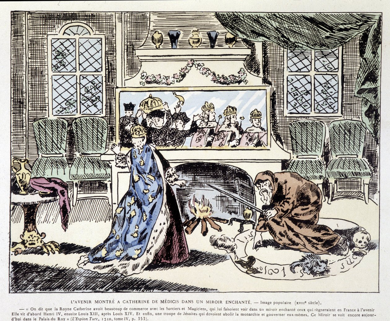 The Future Shown to Catherine de Medici in an Enchanted Mirror - Popular Image of the 18th Century by Unknown artist