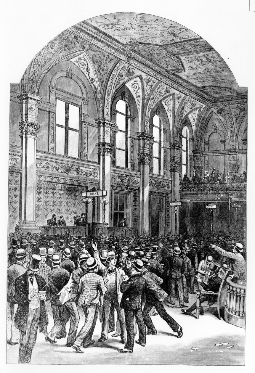 The interior of the New York Stock Exchange in 1881 by Unknown artist