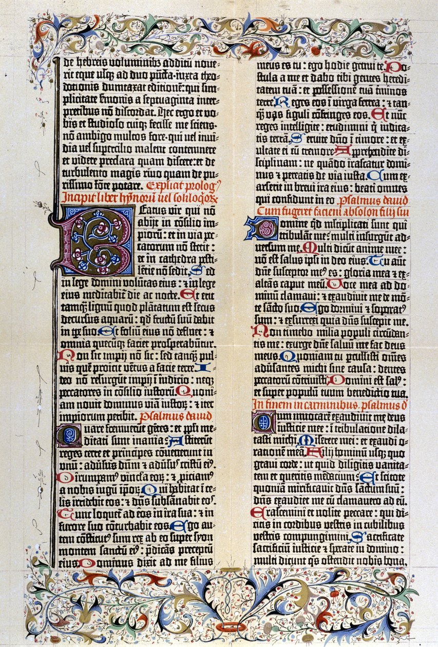 The Latin Bible by Gutenberg with 42 Lines - 1455 by Unknown artist