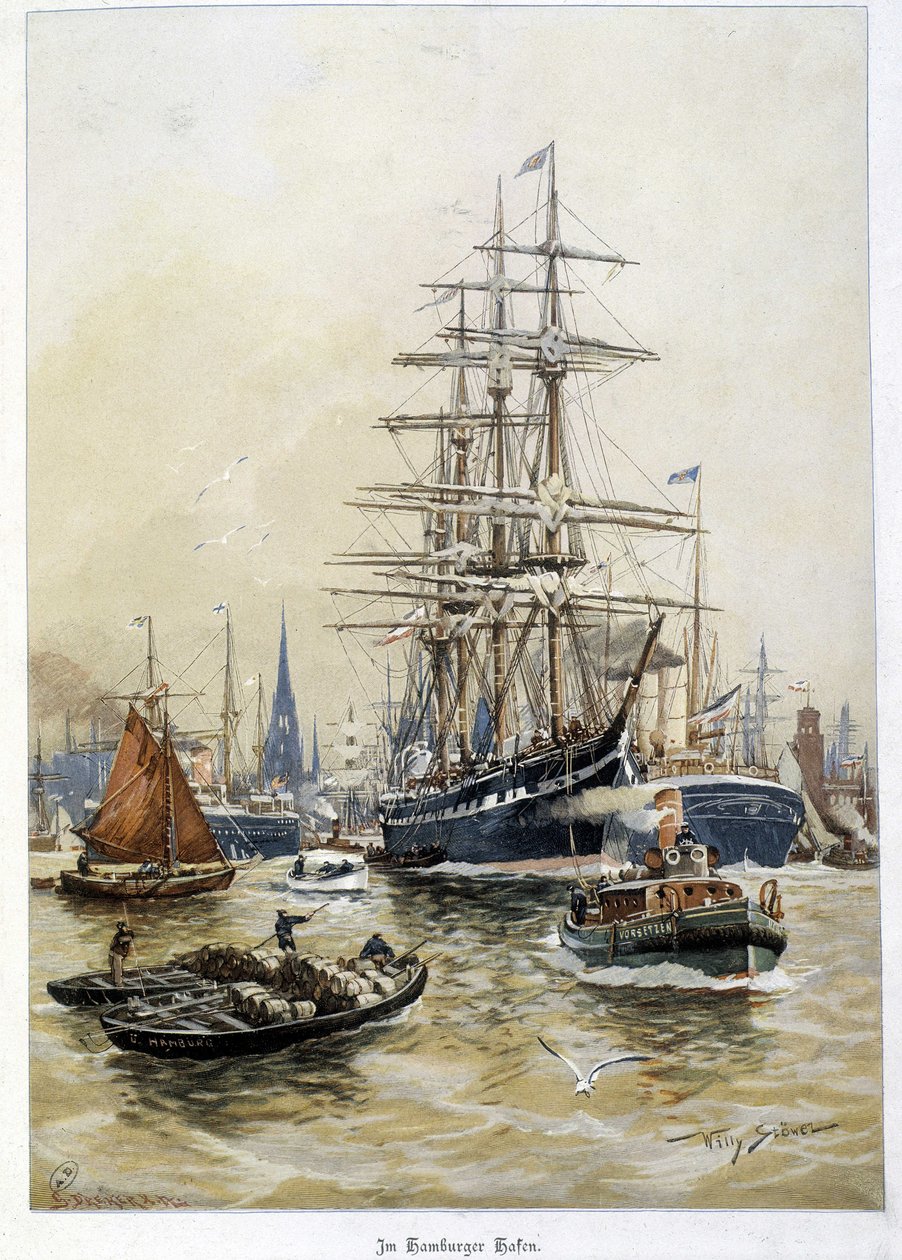 The Port of Hamburg in the 19th Century by Unknown artist
