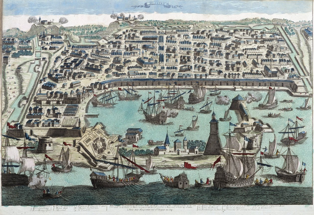 The port of Messina by Unknown artist