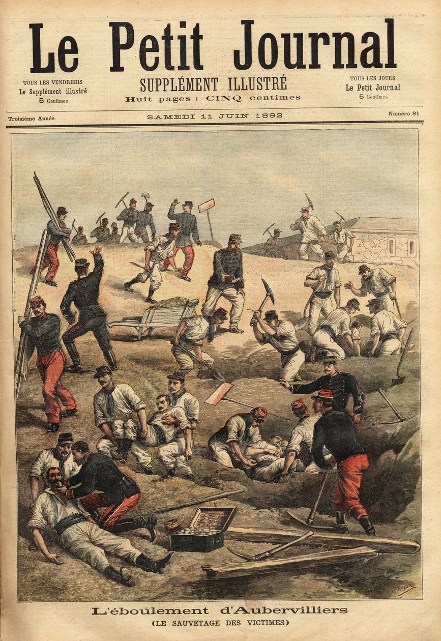 The rescue of the victims of Aubervilliers by Unknown artist