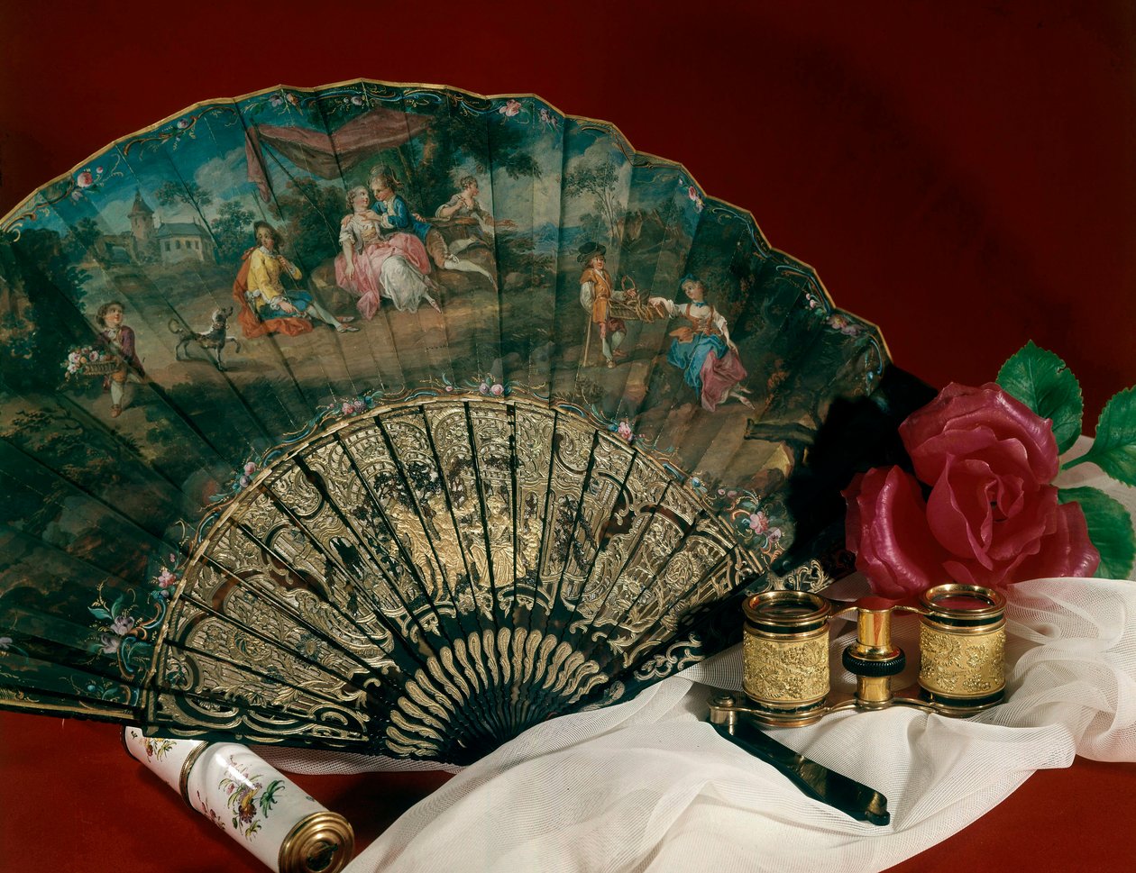 Theatre Accessories: Fan and Binoculars by Unknown artist